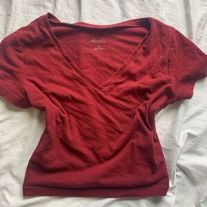 Wild Fable Red Wrap Short Sleeve T-Shirt